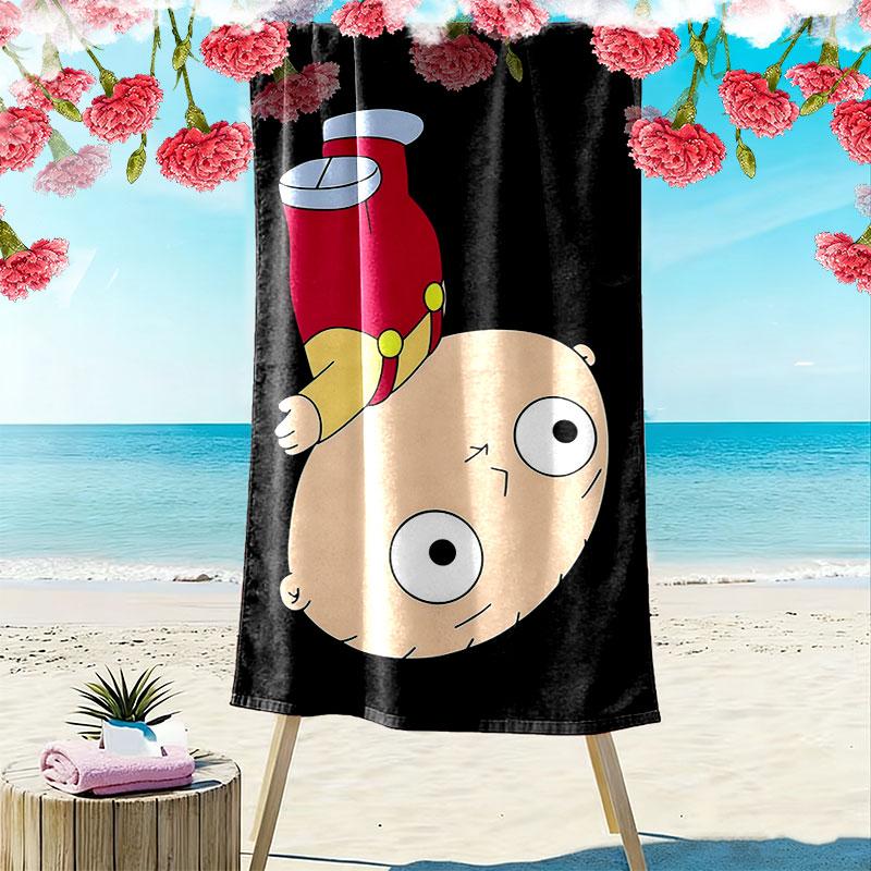 Stewie Griffin Print Beach Towel, Large Soft Quick Dry Towel for Beach Camping Swimming