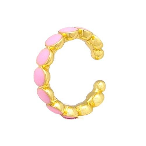 Single One Ear Cuff Neon Green Yellow Bright Fluorescent Jewelry Geometric Round U Clip On Earrings No Piercing Earcuff Aretes