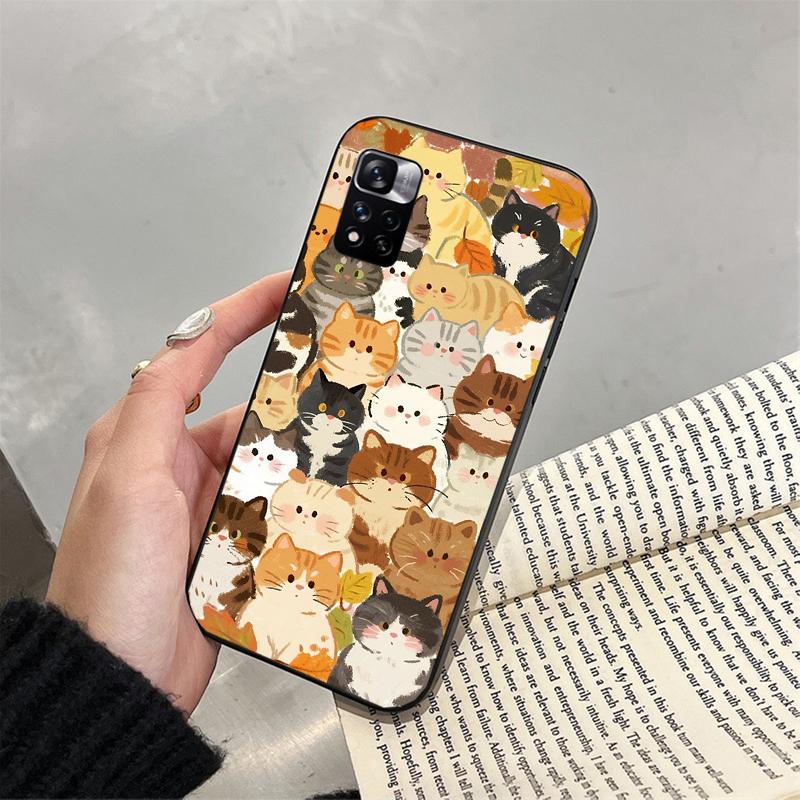 Phone Case For Xiaomi Poco C71 15T 14T Pro Redmi Note 15 14 14 13 Pro Redmi A5 15C 13C Cute Black Cats
