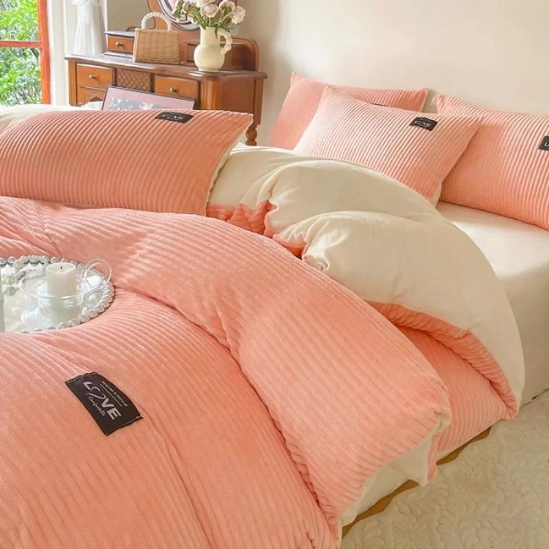 

Толстый Зимний Однотонный Бархатный Пододеяльник Теплый Чехол для Одеяла Двуспальный Мягкий Чехол для Одеяла Полуторный Двуспальный Кинг Комплект Постельного Белья 150x200см 1.2m sheet 3pcs