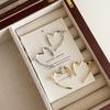 S925 Silver Needle Heart Earrings: Simple, Luxurious, and Versatile Cold-Style Hoops for Women