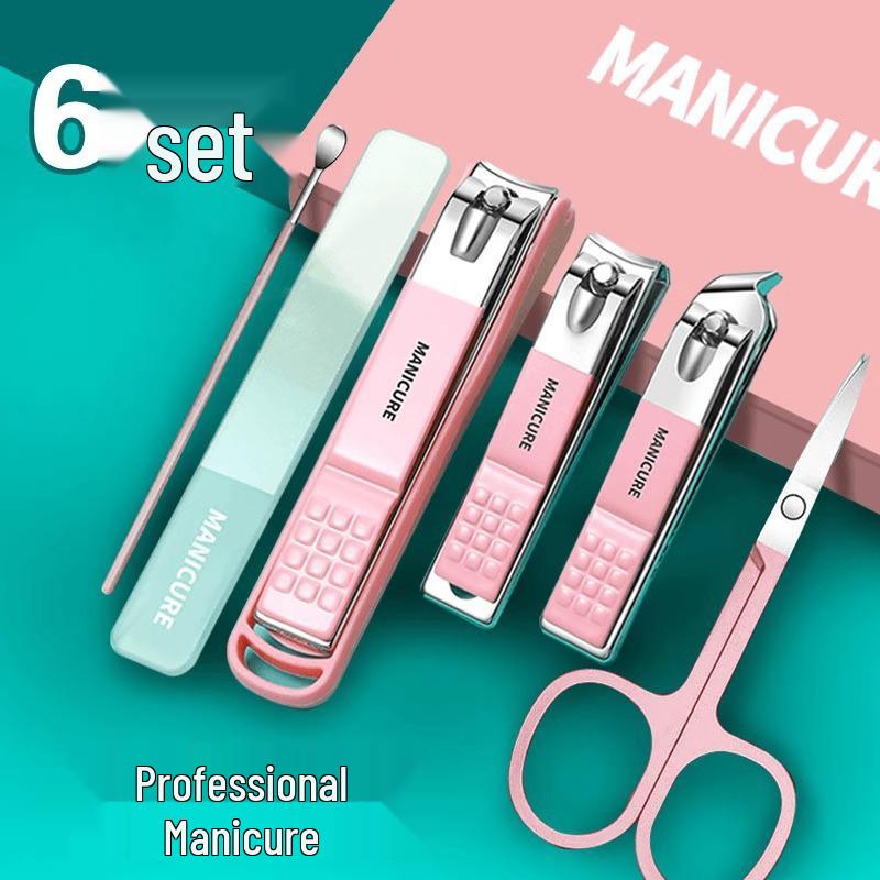 

Anti-Splash Stainless Steel Nail Clipper Set - Slant Mouth Pedicure Tool