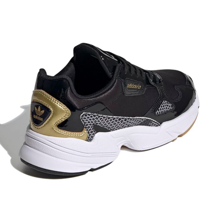 Adidas Originals Falcon Comfortable Casual Non-Slip Wear-Resistant Low-Top Dad Shoes Women Sneaker Black FV3408