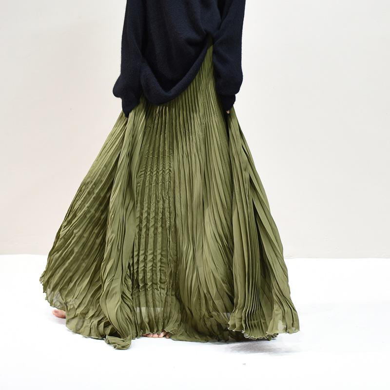 2025 Eleganter Chiffon-Midikleid mit 6 Meter breitem Saum für Damen, A-Linie, für Frühling/Sommer