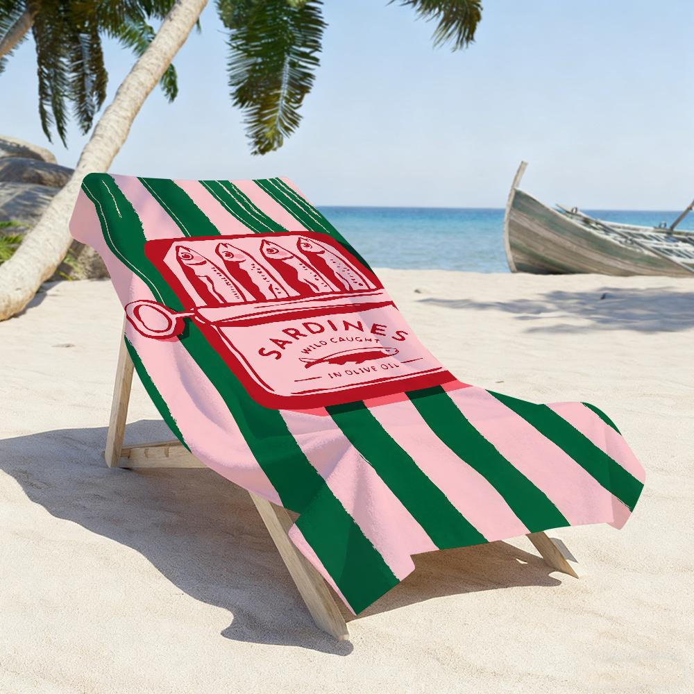 Colorful Sardine Lobster Fish Ocean Towel Quick Dry Soft Yoga Swimming Fitness Mountain Climbing Large Beach Towels