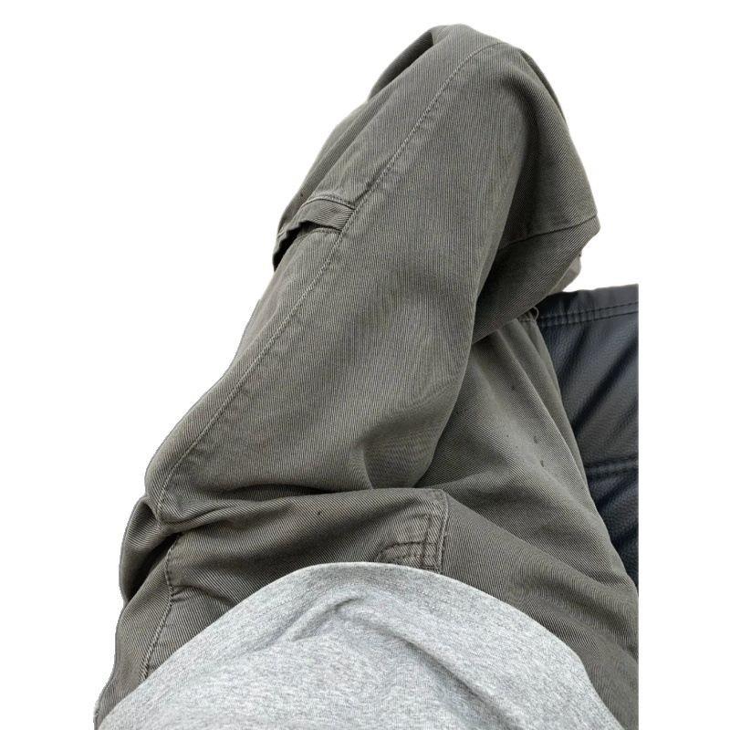 Gray Overalls, New Retro High-waisted Loose and Lazy Wide-leg Jeans, Thin Floor Pants