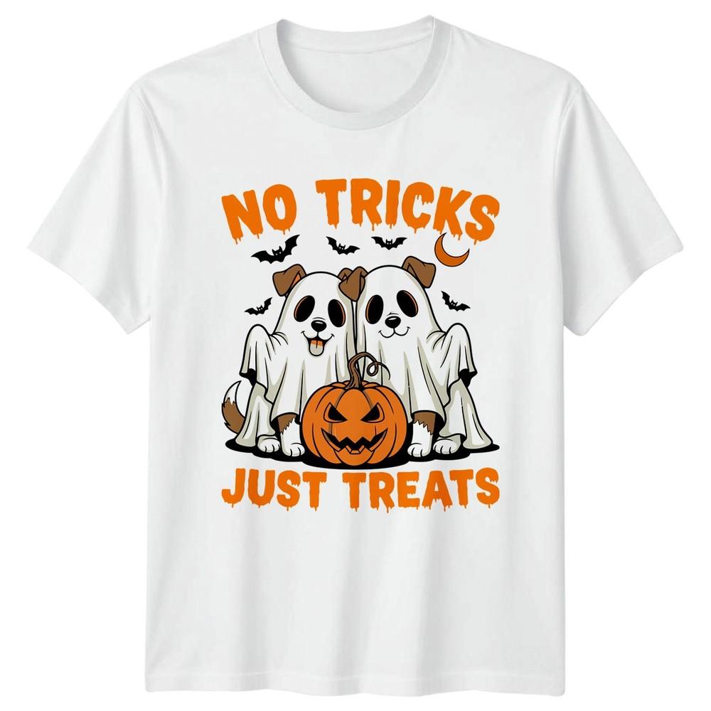 No Tricks Just Treats TShirt Ghost Dog Halloween Halloween Gift For Him And Her S