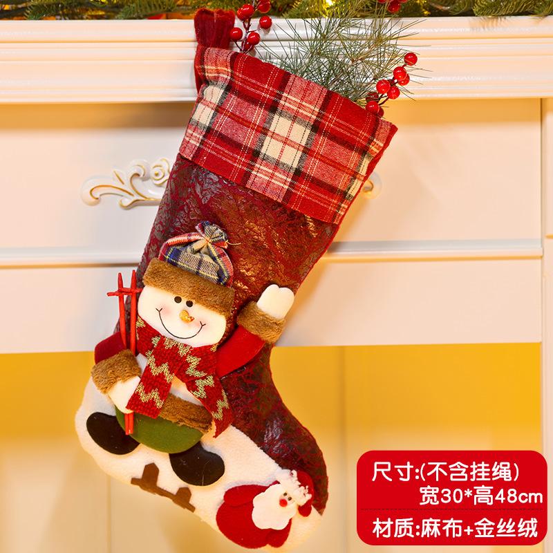 Christmas Stockings Socks Santa Snowman Hanging Xmas Tree Ornaments Christmas Decor for Home New Year Navidad Candy Gift Bags