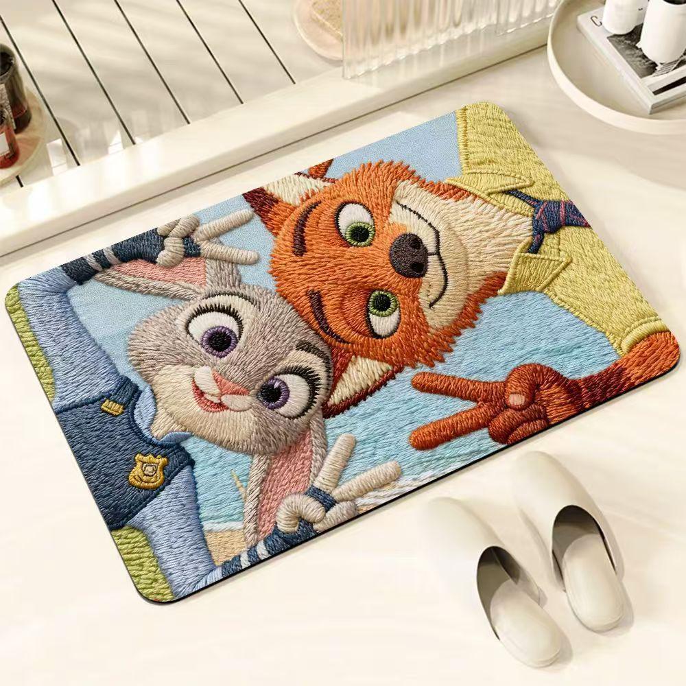 

Zootopia Plush-Style Diatom Mud Water-Absorbing Anti-Slip Floor Mat for Bathroom & Entrance 40*60cm Upgraded Tech Fabric