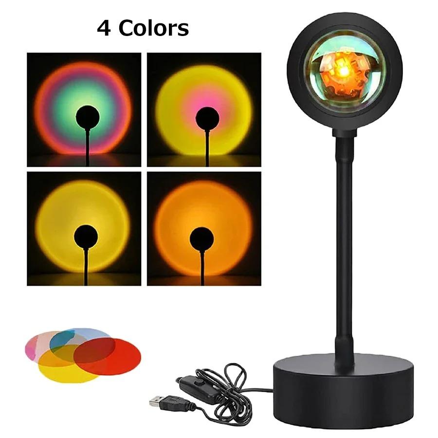 Tuya Smart Led Sunset Projector Lamp Smart Life App IR Remote Control RGB Atmosphere Spotlight Night Light for Party Photography