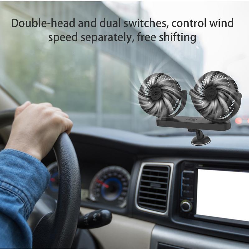 

USB Fan For Car Double Head Car Cooling Fan Cool Gadgets 3 Speeds 360 Degree Rotatable Air Circulation Vehicle Accessories 12V China Mainland
