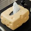 Ceramic Tissue Box Cartoon Cheese Shape Paper Towel Holder Napkin Desktop Storage Perforated Ornament