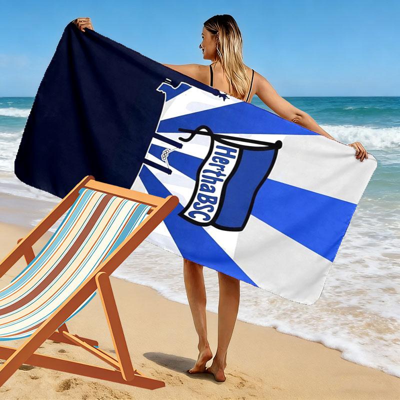 Hertha BSC Print Beach Towel, Large Soft Quick Dry Towel for Beach Camping Swimming