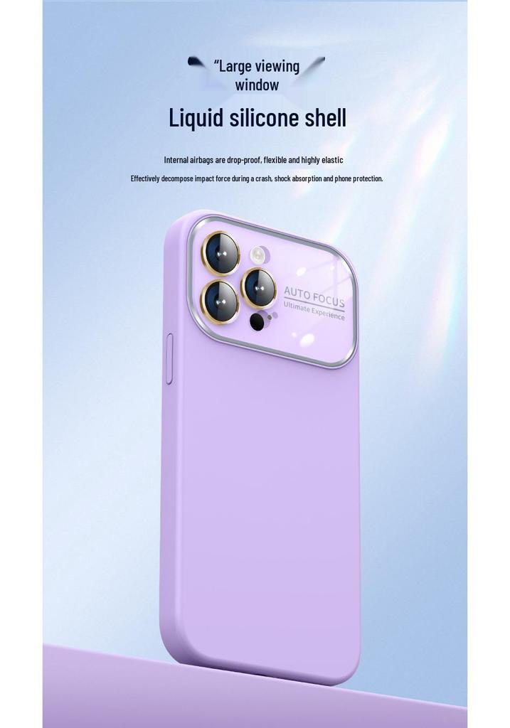 iPhone 17 Liquid Silicone Drop-proof Case for Apple 16 Pro Max, Full Coverage Protective Case with Large Window