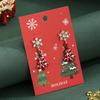 Diamond Snowflake Christmas Tree Earrings Pearl Earrings Christmas New Light Luxury Temperament Stud Earrings