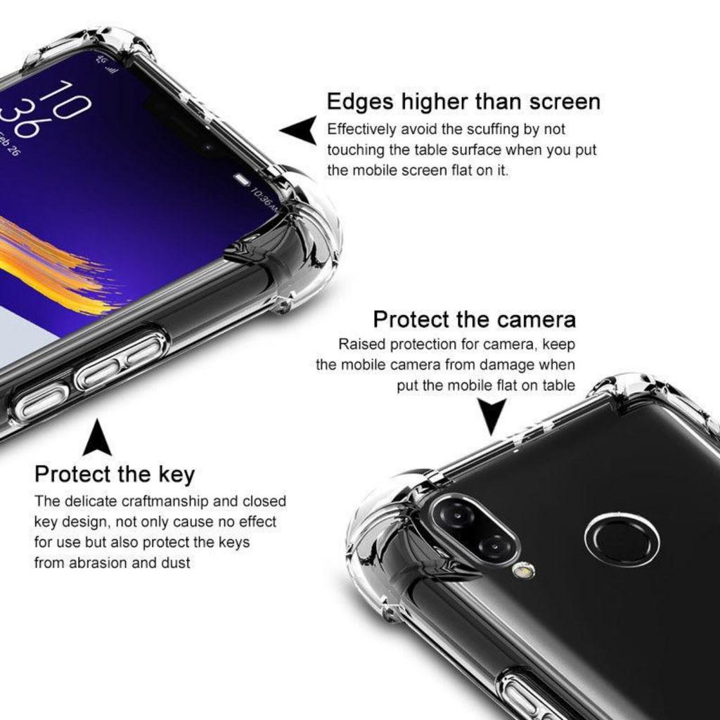 Luxe schokbestendige zachte siliconen transparante telefoonhoes voor Asus ZenFone Huawei Xiaomi Samsung