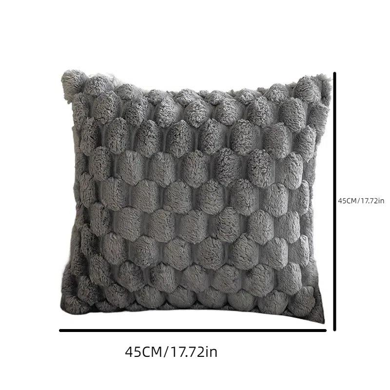 Imitation Rabbit Fur Cushion Cover - Plush Pineapple Pattern for Sofa or Bedroom