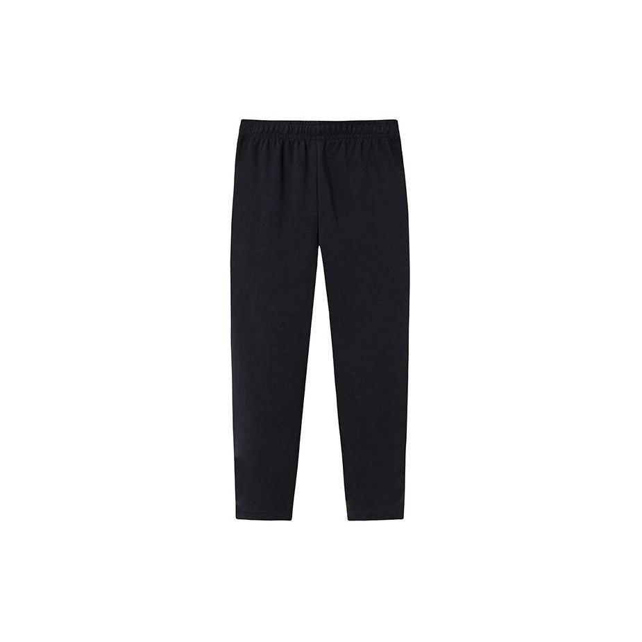 Anta Training Series Solid Color Mid Waist Warm Straight Leg Knitted Sports Pants Women Bottoms Basic-Black 162417310-1