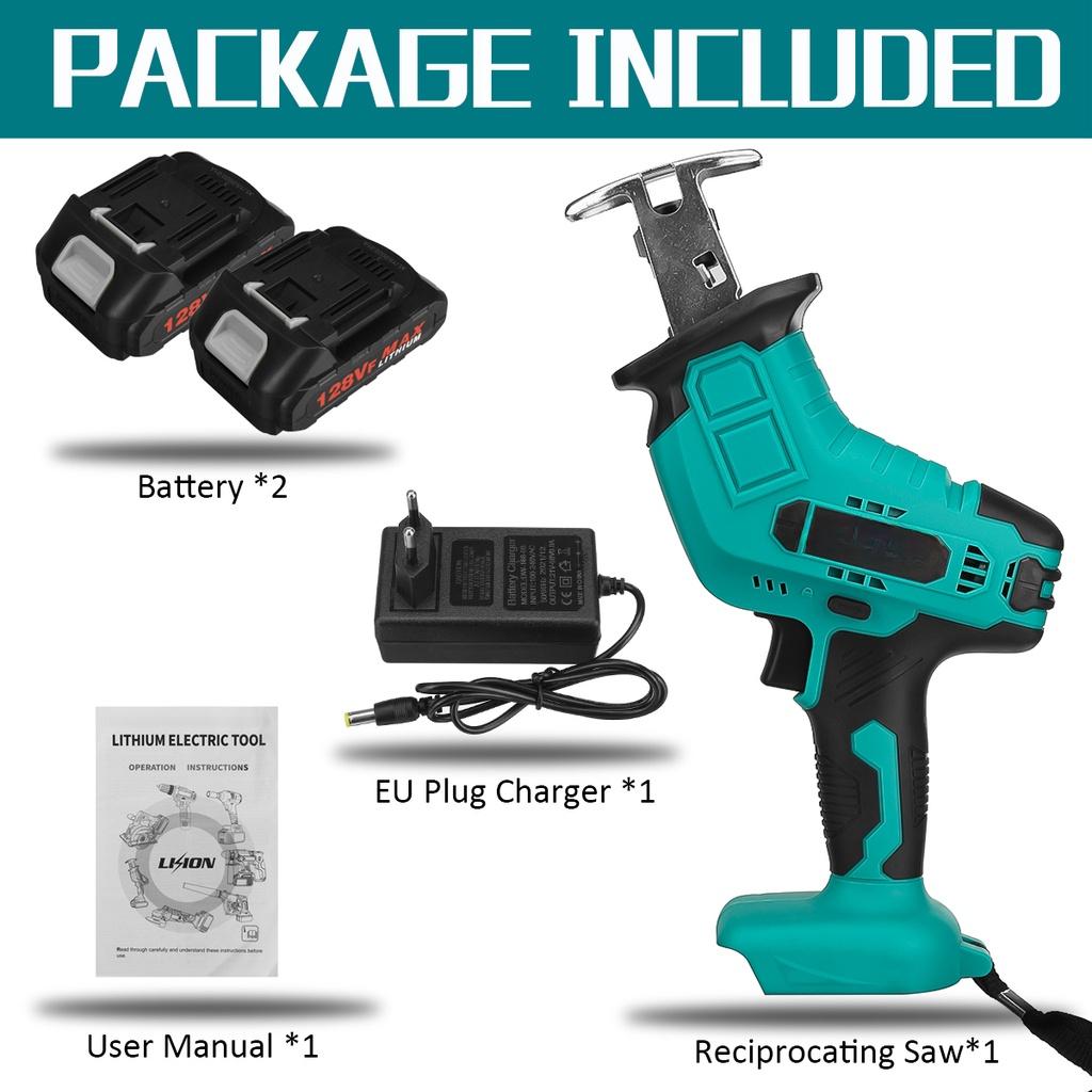 Cordless Electric Reciprocating Saw 128VF Li-ion Battery Saber Saw Variable Speed Metal Wood Cutter Tool for 18V Battery New