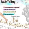 Pre-Strung Love Laughter & Happily Ever After Banner for Wedding Shower Decorations, Gold Glitter Banner Sign with 13FT Heart Streamers Garland for