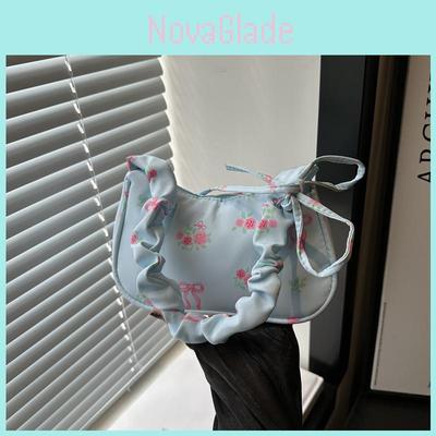 Trendy Japanese Aesthetic Small Shoulder Bag For Women In Black White Pink Blue For Casual Outings