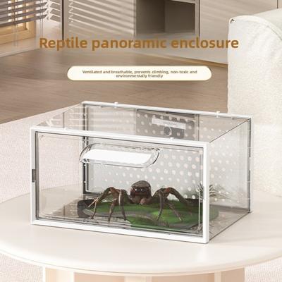 New Transparent Lizard Kennel Easy Clean Ventilated Spider Breeding Box PP and PET Multi-size Reptile Habitat Pet Supplies