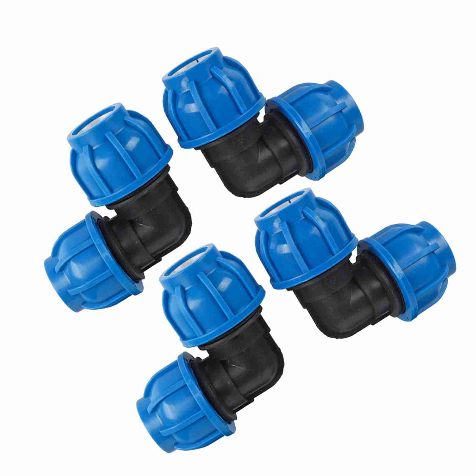 

4Pcs PE Plastic 32mm to 32mm Elbow Adapter Connector Water Pipe Fitting Accessories