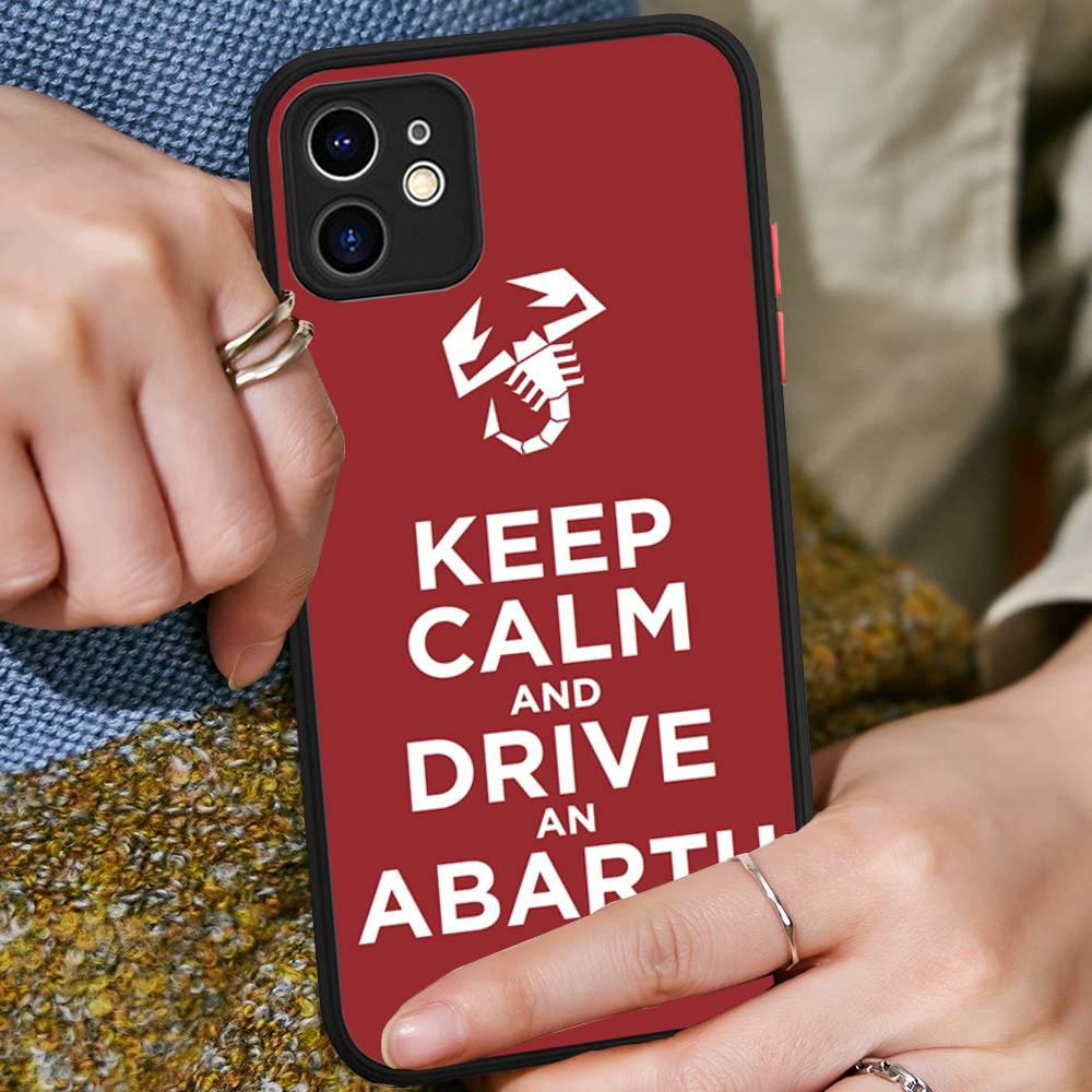 A-Abarth LOGO Matte Transparent Phone Cover For IPhone Case 16 15 14 13 12 11 Pro Max X XS Max Plus