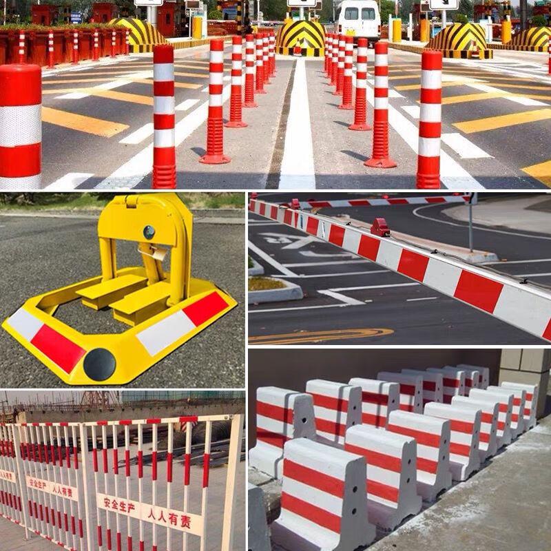 Red and White Reflective Safety Tape