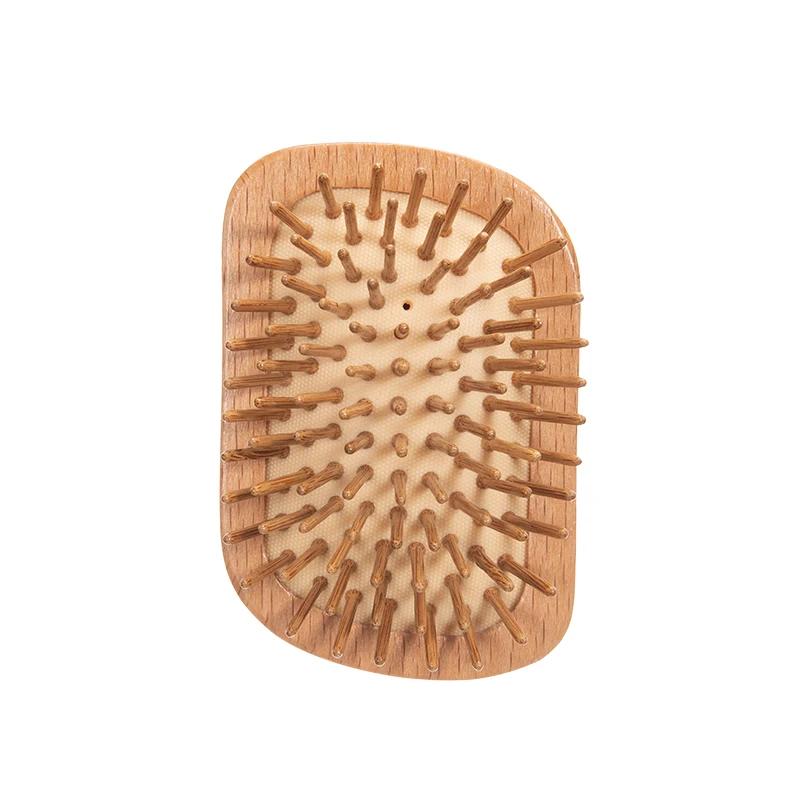 Scalp Massage Comb Beech Wood Airbag Hair Brush with Steel Pins Detangling Hair Styling Tool and Scalp Care Styling Accessories