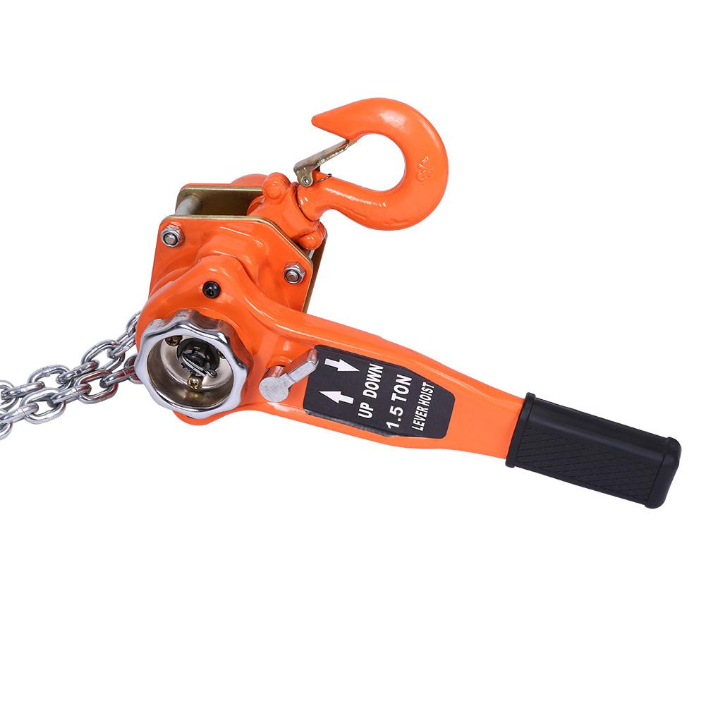 1 Set Alloy Steel 1.5Ton 10ft Lever Chain Hoist Ratchet Puller Lifting Equipment