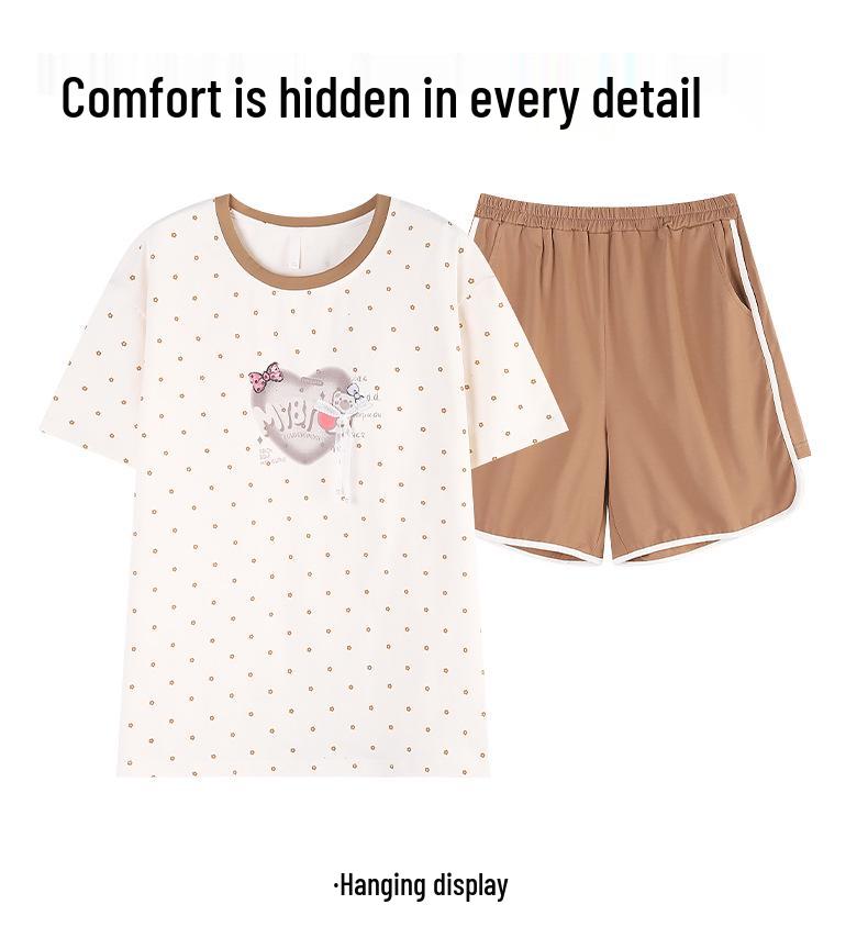 Women's 2026 Summer Cute Printed 100% Cotton Pajamas – Comfortable, Skin-Friendly, Wearable as Outerwear