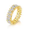 3x5mm Pear Cut Full Eternity Moissanite Ring for Women Certified   CopperStacking Ring Proposal Wedding Band Jewelry