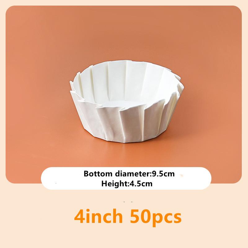 

50 шт. 4 6 8 дюймов Бесшовная форма для выпечки кексов для свадебной вечеринки Форма для кексов Бумажный стаканчик Маслостойкая обертка для торта