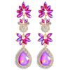 Wedding Bridal Earrings Women's Fashion Long Flower-style Teardrop Dangle Earrings