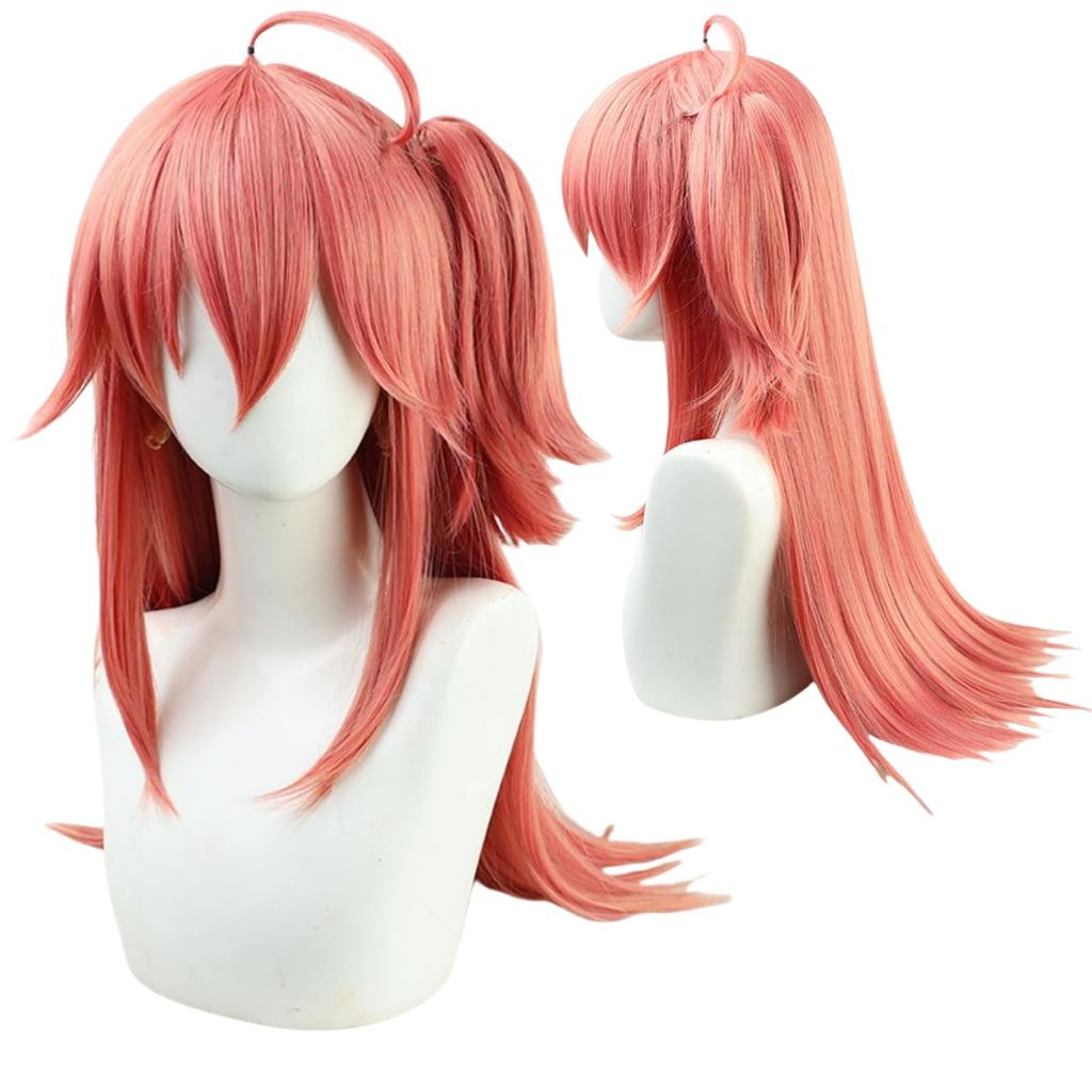 COSSA Sakura Miko Sakura Shrine Maiden Wig for School and Events Halloween, Parties, Festivals, Christmas, (XXL)