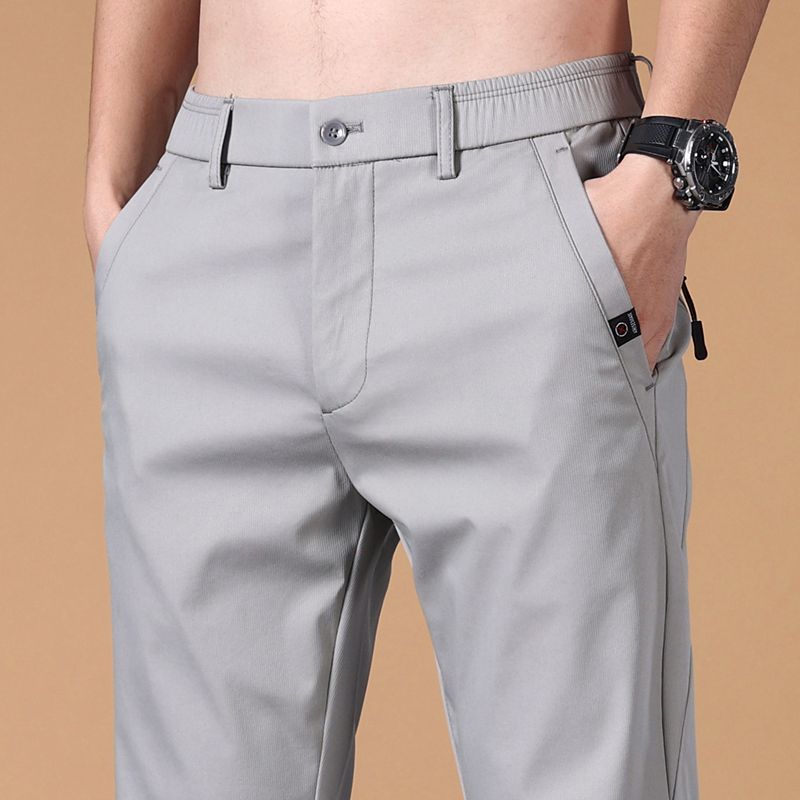 Streetwear Men's Fashion Casual Suit Pants Spring Autumn Solid All-match Slim Korean Male Clothing New Full Straight Trousers 38