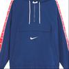 Nike Big Swoosh Half-Zip Hooded Jacket Men Outerwear Blue Red CV9168-451