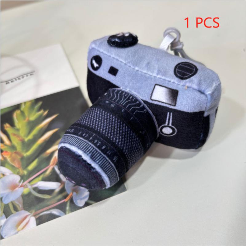 

1/2 шт. Милая мультяшная забавная камера Плюшевая кукла Мягкая игрушка Брелок Подвеска для сумки Креативные подвески для рюкзака Брелок Подарки 1 PCS