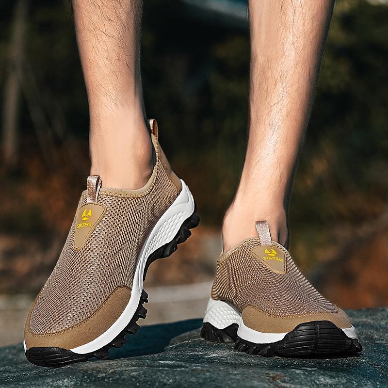 Fashion Gray Summer Mesh Men Shoes Lightweight Sneakers Men Fashion Casual Walking Shoes Breathable Mens Hiking Shoes 2025 Fashion Shoes
