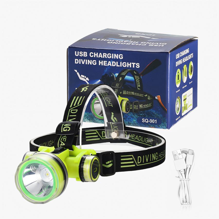 

Портативная перезаряжаемая фара для дайвинга, 350 м, подводная, 2 режима освещения, водонепроницаемая, супер яркая, светодиодная, налобный фонарь для дайвера, подводной охоты