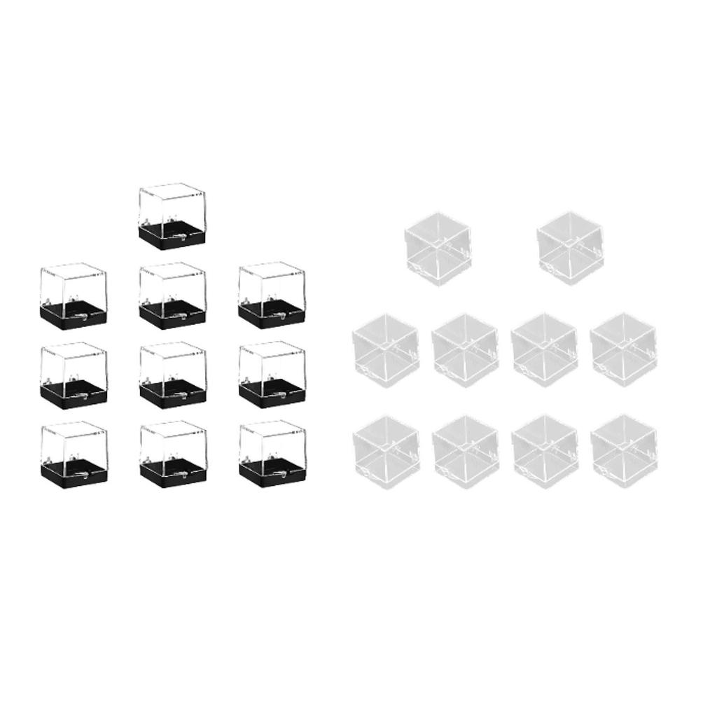 10 Pieces Mineral Display Boxes Display Holders Dustproof Multifunctional Sample Containers Mini Storage Boxes for Jewelry