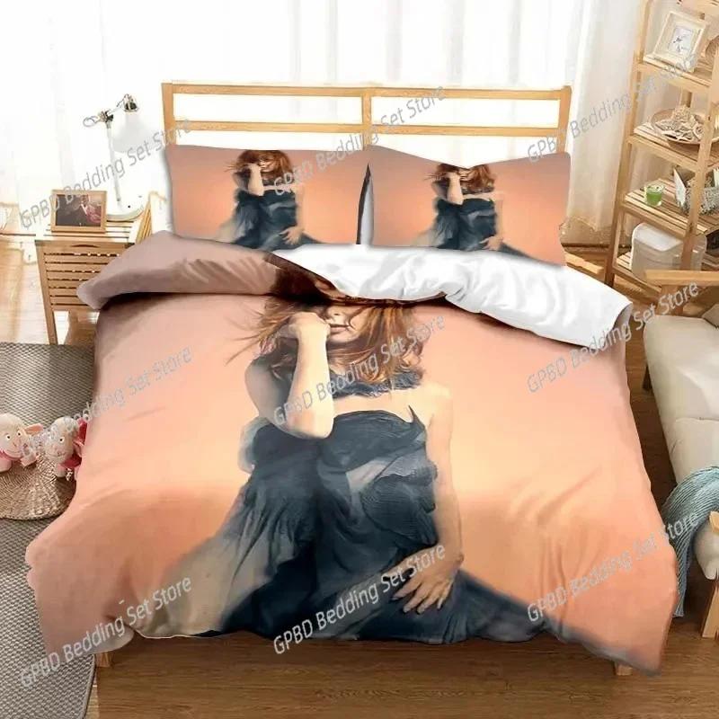 Singer Mylene Farmer Bedding Set 3D Printed Suitable For Bedroom Duvet Cover Set With Pillowcases Kids Home Textile