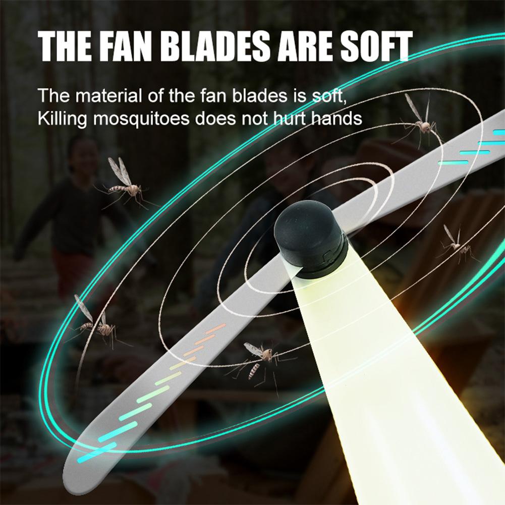 Portable Food Spinner with Holographic Blades LED Light Fly Fan for Tables Keep Flies Away for BBQ Picnic Parties Outdoor Dinner