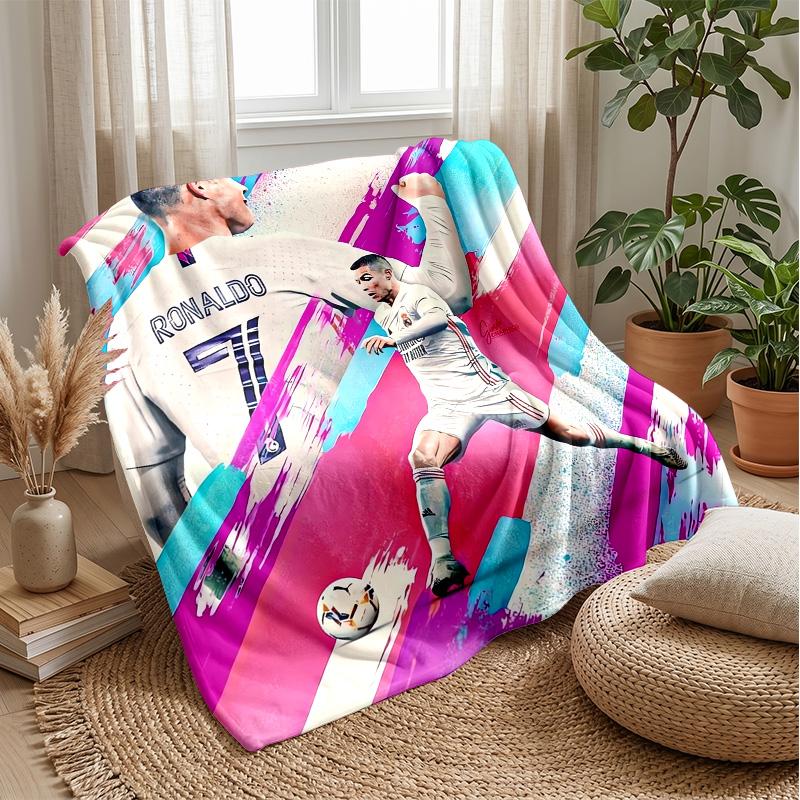 Cristiano Ronaldo Theme blanket Soft Flannel Blanket Plush Throw Blanket Cozy Sofa Bed Blanket for Home Decor