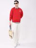 Monte Carlo Men Regular Fit Red Sweatshirt