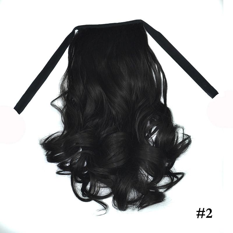 Hort Wellige Pferdeschwänze Kordelzug Pferdeschwanzverlängerung Schwarz Braun Farbe Schneller Stil Synthetisches Haarteil für Frauen Täglicher & Partygebrauch