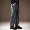 High-end soft waxy chenille twill American heavy casual pants men's autumn straight warm loose wide-leg sweatpants men