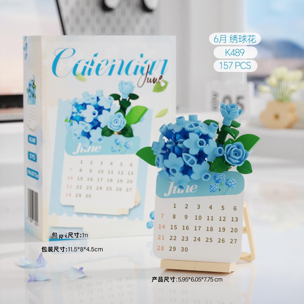 Flower Advent Calendar  Block Mini Building Set for Children Girl 12 Year Old Mirco Brick Particle Building Blocks Desktop Model