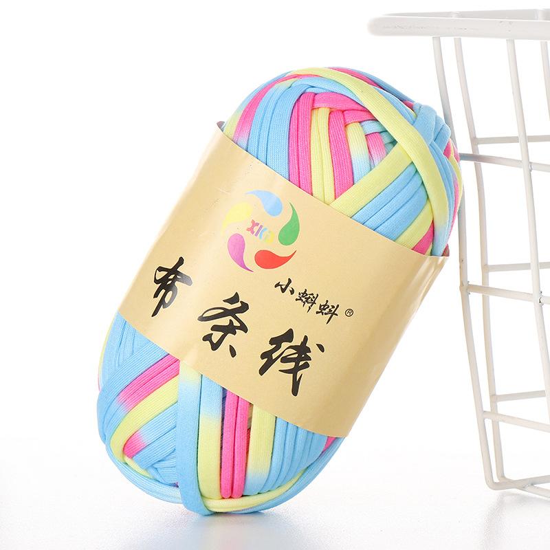 Needlework Knitting Crochet Yarn Printed Fabric Strips Line Colorful Segment Dyed Fabric Strips Line Handmade Diy Knitting Yarn Ball